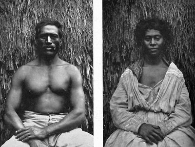 Male and Female Hawaiians in Full Face by Unbekannt