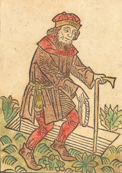 Man Walking Towards a Grave by Unbekannt