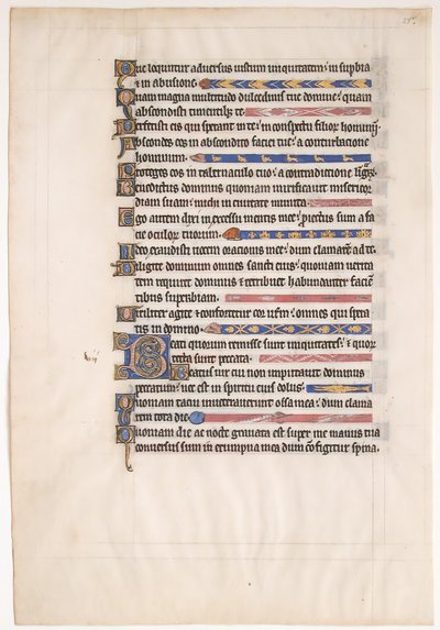 Manuscript Leaf from a Royal Psalter, 13th century by Unbekannt