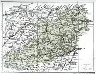 Map of Aberdeenshire by Unbekannt