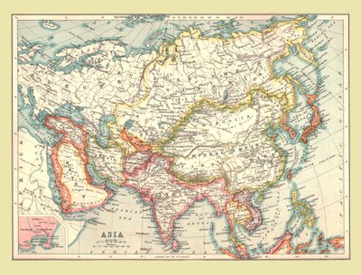 Map of Asia, 1902 by Unbekannt