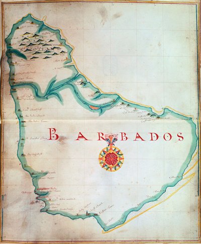 Map of Barbados, 1683 by Unbekannt