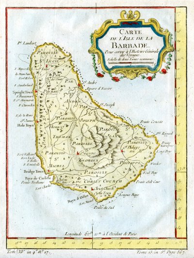 Map of Barbados by Unbekannt