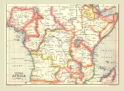 Map of Central Africa, 1902 by Unbekannt