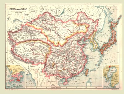 Map of China and Japan by Unbekannt