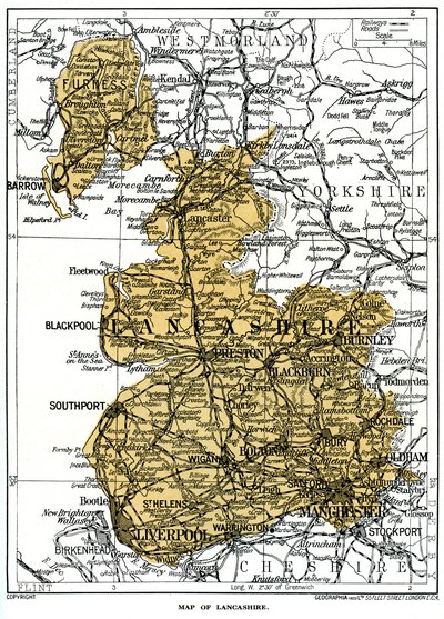 Map of Lancashire by Unbekannt