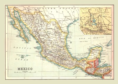Map of Mexico, 1902 by Unbekannt