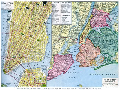 Map of New York City, USA by Unbekannt