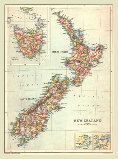 Map of New Zealand by Unbekannt