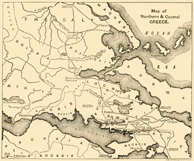 Map of Northern & Central Greece, 1890 by Unbekannt