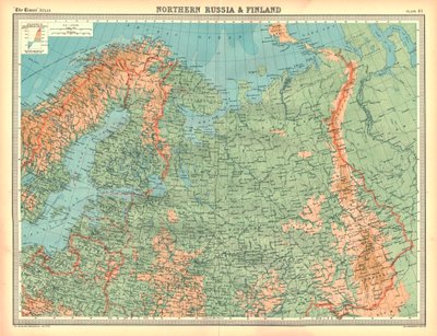 Map of Northern Russia and Finland by Unbekannt