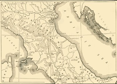 Map of Northern and Central Italy, 1890 by Unbekannt