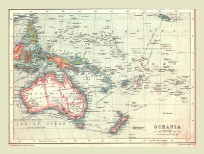Map of Oceania, 1902 by Unbekannt