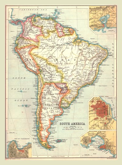 Map of South America by Unbekannt