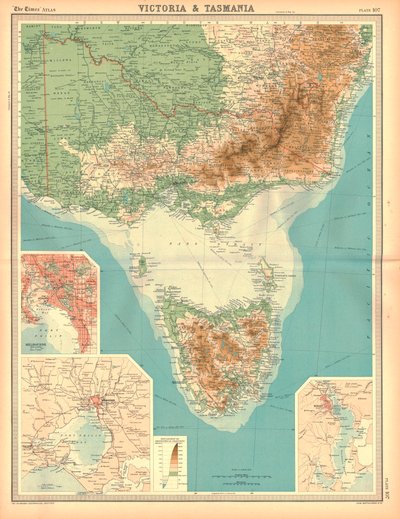 Map of Victoria and Tasmania by Unbekannt