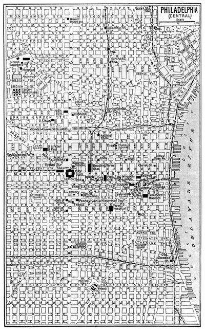 Map of Central Philadelphia, Pennsylvania, USA, c1930s by Unbekannt