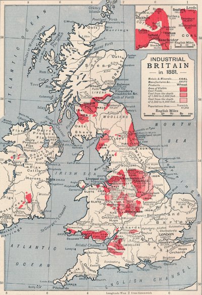 Map of industrial Britain in 1881, 1906 by Unbekannt