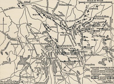 Map of the Battle of Eylau, 1807, 1896 by Unbekannt