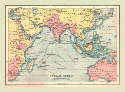 Map of the Indian Ocean by Unbekannt