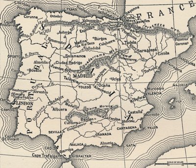 Map of the Spanish Campaign, c1807-1814, 1896 by Unbekannt