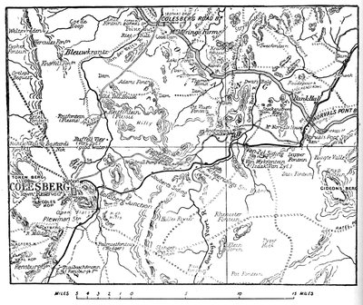 Map to Illustrate the Operations Round Colesberg, 1902 by Unbekannt