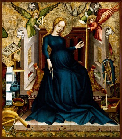 Mary at the Spinning Wheel from Güssing by Unbekannt