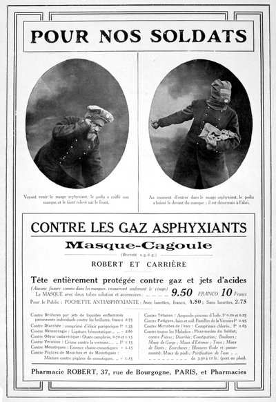 Gas mask advertisement by Unbekannt