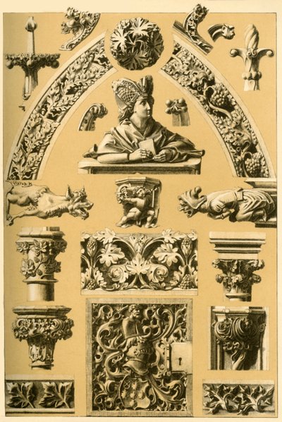 Medieval architectural ornament and sculpture, 1898 by Unbekannt