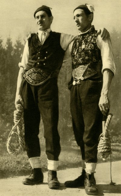 Men in traditional dress, Mühlviertel, Upper Austria by Unbekannt