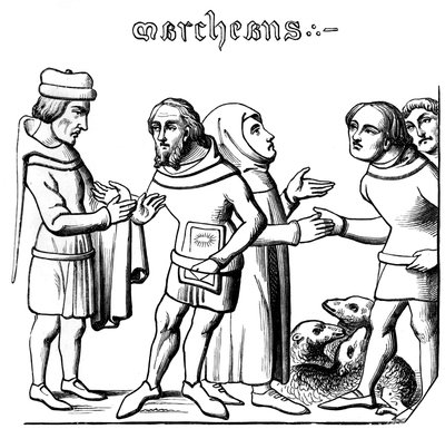 Merchants, 14th century 1849 by Unbekannt