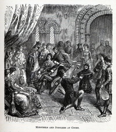 Minstrels and Jugglers at Court by Unbekannt