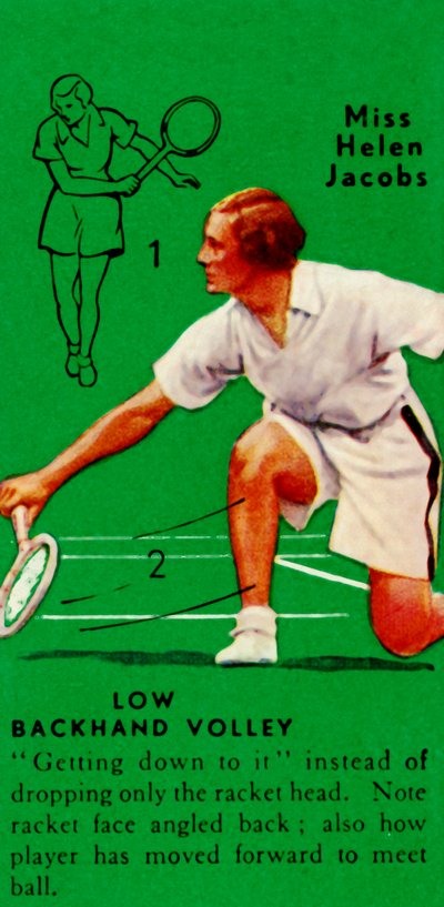 Miss Helen Jacobs - Low Backhand Volley by Unbekannt