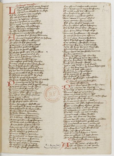 Ménagier de Paris, a Manuscript Page, 1393 by Unbekannt
