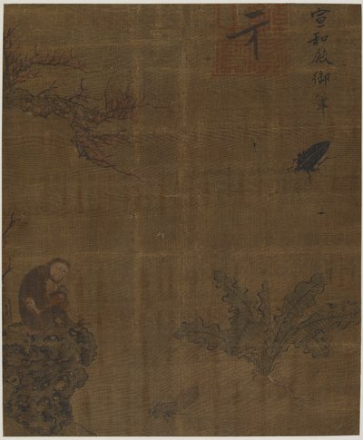 Monkeys, insects, and cabbage, Possibly Ming dynasty by Unbekannt