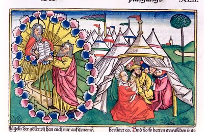 Moses Receiving the Ten Commandments by Unbekannt