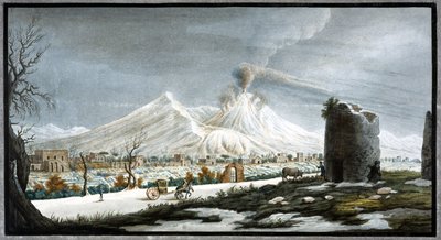 Mount Vesuvius erupting, Kingdom of Naples, winter 1767 by Unbekannt