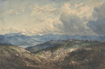 Mountainous Landscape with Approaching Thunderstorm, 19th century by Unbekannt