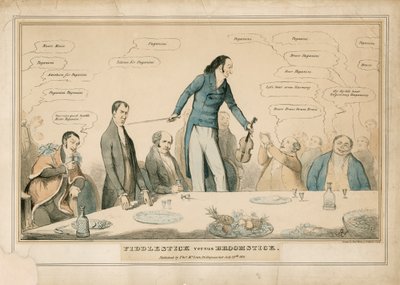 Niccolo Paganini - caricature by Unbekannt