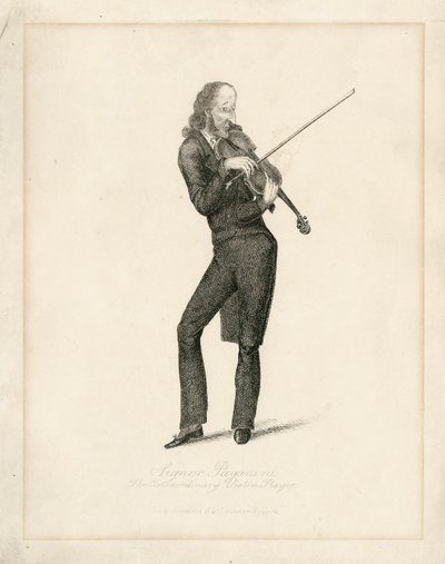 Niccolo Paganini - portrait by Unbekannt