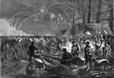 Night scene on the Serpentine, London, 19th century by Unbekannt