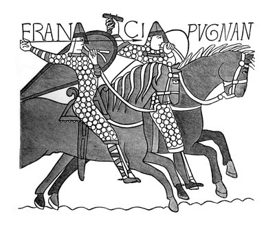 Norman Knights, Bayeux Tapestry by Unbekannt