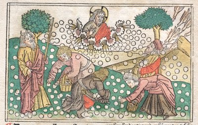 Nuremberg Bible: Manna Falling from Heaven by Unbekannt
