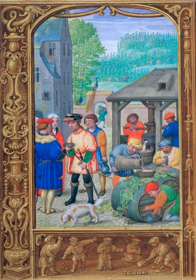 October, wine-making, early 16th century by Unbekannt