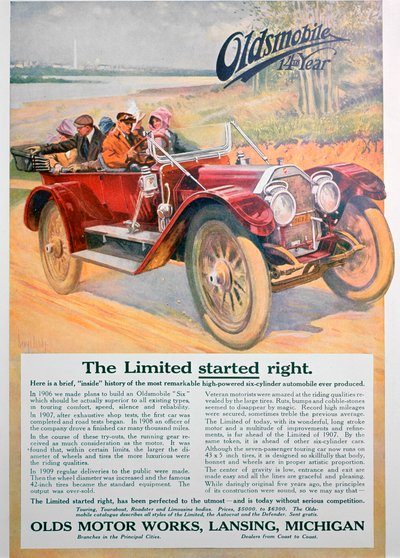 Oldsmobile car advert by Unbekannt