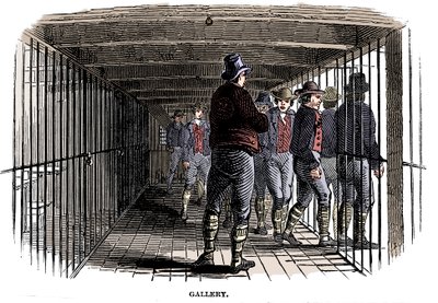 On board a prison hulk by Unbekannt