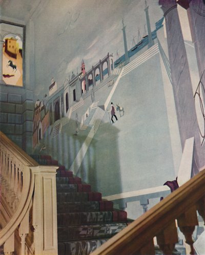Painted fresco for a staircase by Unbekannt