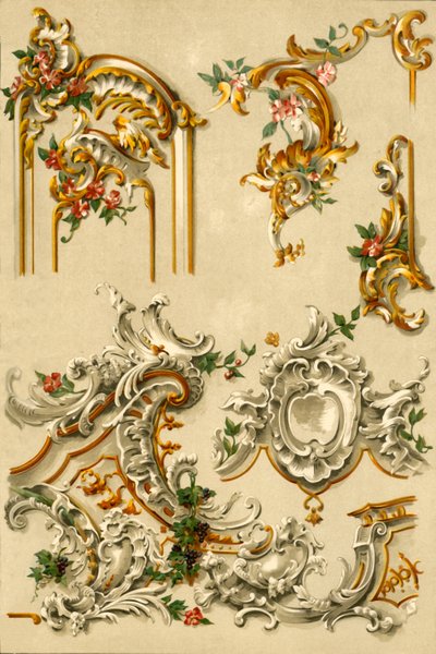 Painted Plasterwork, Germany by Unbekannt