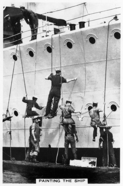 Painting the Hull of a Ship by Unbekannt