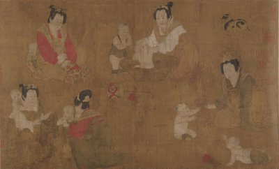 Palace Ladies Bathing Children, 11th century by Unbekannt