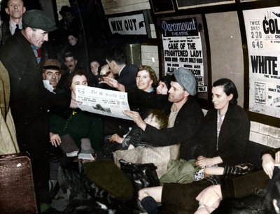 Paper Seller Down in the Underground, London, c.1940 by Unbekannt